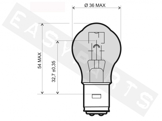 Lamp 12v-35/35w S2 Ba20d E-Mark